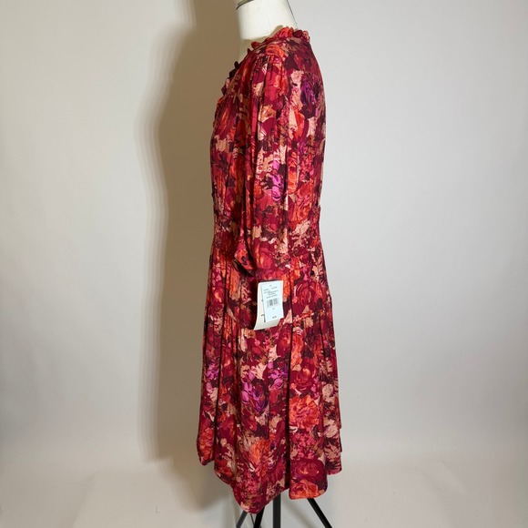 NWT Danny & Nicole Short Sleeve Floral Fit & Flare Dress Womens Size 14 Red - Picture 6 of 12
